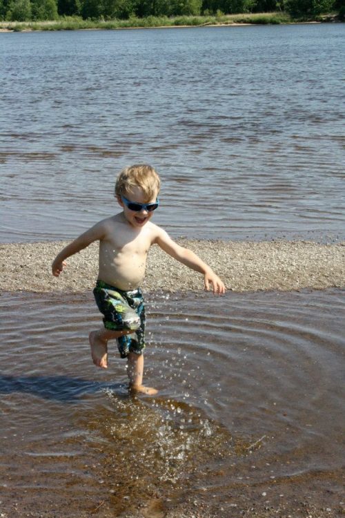Frolicking in the Wisconsin River in 2012
